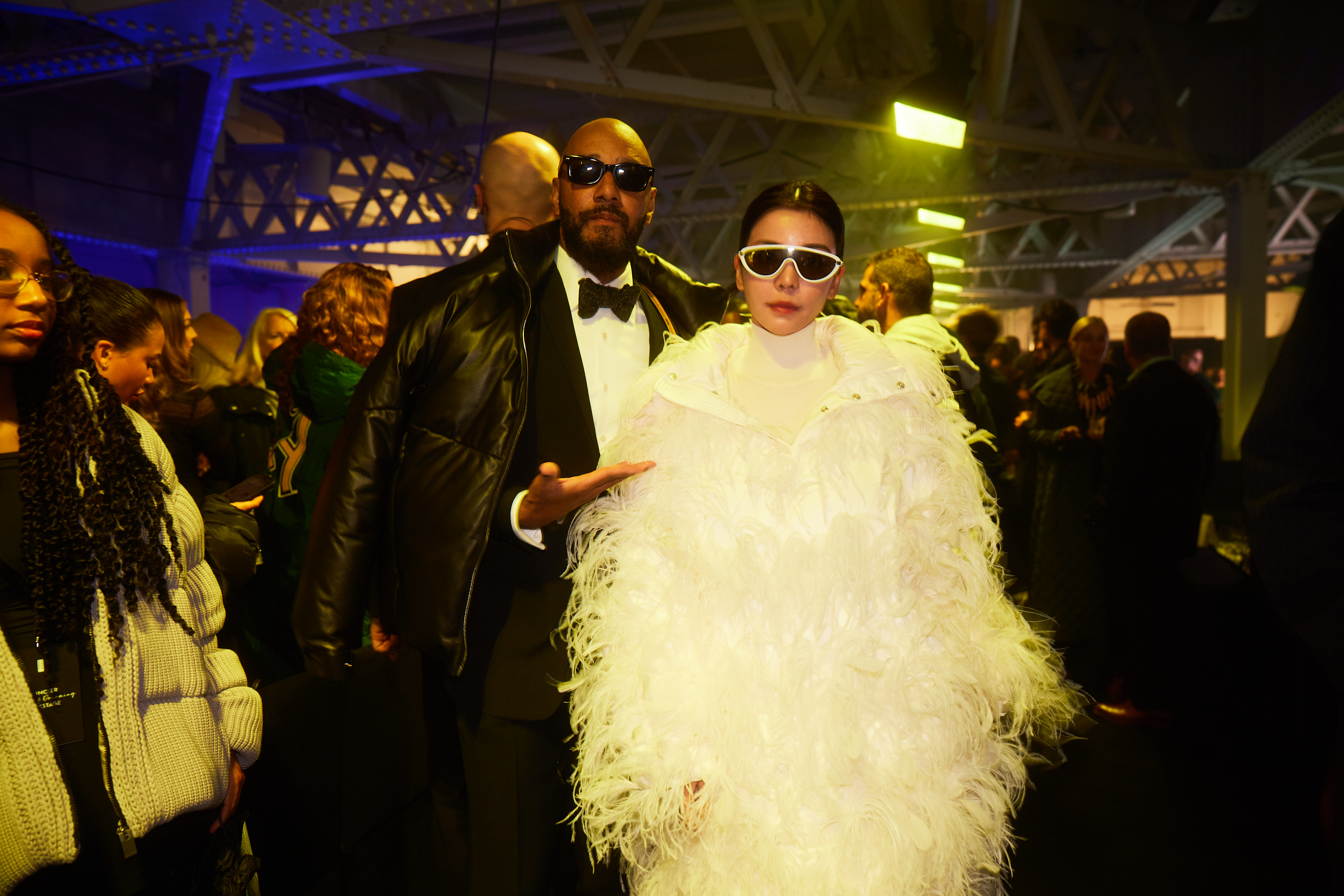 Grammy-Award winning producer Swizz Beatz with Tia Lee at Moncler Genius